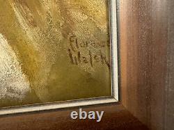 Vintage Florence Walsh Signed Oil on Board Portrait Painting of Woman