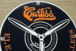 Vintage Fly Curtiss Porcelain Sign Gas Station Pump Plate Motor Oil Auto