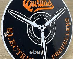 Vintage Fly Curtiss Porcelain Sign Gas Station Pump Plate Motor Oil Auto