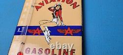 Vintage Flying A Gasoline Porcelain Gas Ad Sales Sign On Service Thermometer