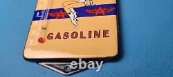 Vintage Flying A Gasoline Porcelain Gas Ad Sales Sign On Service Thermometer