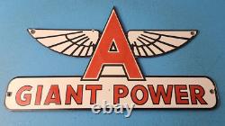 Vintage Flying A Gasoline Porcelain Giant Power Gas Service Station Pump Sign
