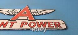 Vintage Flying A Gasoline Porcelain Giant Power Gas Service Station Pump Sign