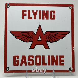 Vintage Flying A Gasoline Porcelain Sign Motor Oil Gas Station Pump Plate