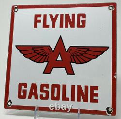 Vintage Flying A Gasoline Porcelain Sign Motor Oil Gas Station Pump Plate