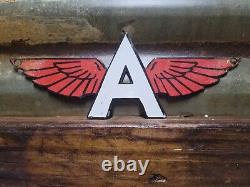 Vintage Flying A Porcelain Sign Motor Oil Gas Station Service Garage Diecut