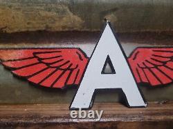 Vintage Flying A Porcelain Sign Motor Oil Gas Station Service Garage Diecut