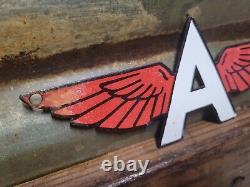 Vintage Flying A Porcelain Sign Motor Oil Gas Station Service Garage Diecut