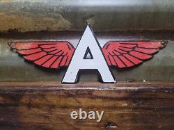 Vintage Flying A Porcelain Sign Motor Oil Gas Station Service Garage Diecut