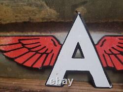 Vintage Flying A Porcelain Sign Motor Oil Gas Station Service Garage Diecut