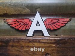 Vintage Flying A Porcelain Sign Motor Oil Gas Station Service Garage Diecut