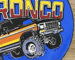Vintage Ford Bronco Porcelain Sign Gas Automobile Service Motor Co Trucks Dealer