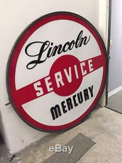Vintage Ford Lincoln Mercury Sign NOS in Crate Non Porcelain Gas Oil Dealership