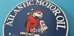 Vintage Ford Motor Co Porcelain Atlantic Gasoline Parrot Motor Oil Service Sign