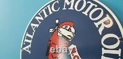 Vintage Ford Motor Co Porcelain Atlantic Gasoline Parrot Motor Oil Service Sign