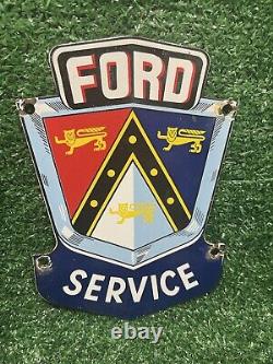 Vintage Ford Porcelain Sign Automobile Dealer Gas Oil Car Truck Service Station
