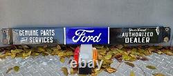 Vintage Ford Porcelain Sign Door Push Bar Genuine Car Truck Dealer Parts Service