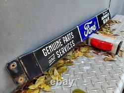 Vintage Ford Porcelain Sign Door Push Bar Genuine Car Truck Dealer Parts Service