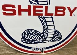 Vintage Ford Shelby Cobra Porcelain Dealership Sign Gas Station Pump Plate Oil