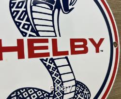 Vintage Ford Shelby Cobra Porcelain Dealership Sign Gas Station Pump Plate Oil