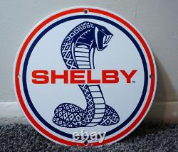Vintage Ford Shelby Porcelain Metal Gas Oil Sign Service Station Pump Dealer Ad