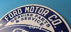 Vintage Ford Sign Porcelain Metal V8 Automobile Parts Service Gas Pump Sign