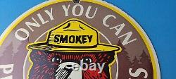 Vintage Forest Fires Porcelain Smokey Bear Service Prevention Ca Wildfires Sign