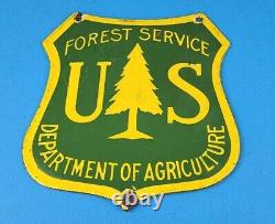 Vintage Forest Service Porcelain Dept Of Agriculture Entrance Service Us Sign