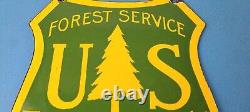 Vintage Forest Service Sign Agricultural National Park Gas Pump Porcelain Sign