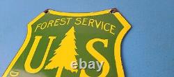 Vintage Forest Service Sign Agricultural National Park Gas Pump Porcelain Sign