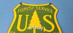Vintage Forest Service Sign Agricultural National Park Gas Pump Porcelain Sign