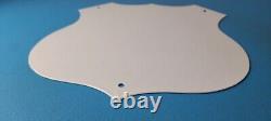 Vintage Forest Service Sign Agricultural Outdoor Camp Gas Pump Porcelain Sign