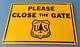 Vintage Forest Service Sign Porcelain Smokey Close Gate Gas Pump Sign