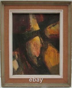 Vintage Framed Abstract Oil Painting MID Century Studies Art Work Signed Nola