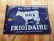 Vintage Frigidaire Porcelain Sign Dairy Farm Milk Cow Cattle Oil Gas Flange Usa