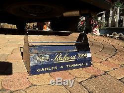 Vintage GM Packard Metal Wiring Caddy Gas Oil Auto Service Station Display Sign