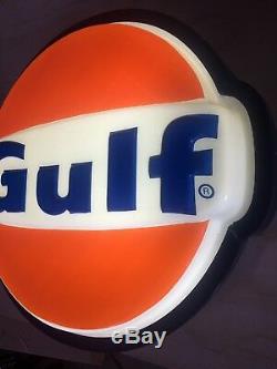 Vintage GULF Gas Station Lighted Sign 22 (All Original) Petroleum Oil