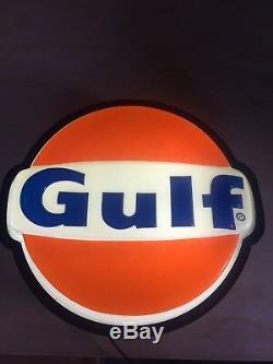 Vintage GULF Gas Station Lighted Sign 22 (All Original) Petroleum Oil