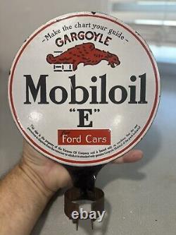 Vintage Gargoyle Mobil oil LUBSTER Paddle Porcelain Sign Ford Car Original Rare