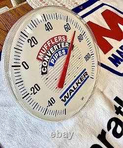Vintage Gas & Oil MARATHON Huge Fabric Banner Sign Walker Thermometer Lot Vtg