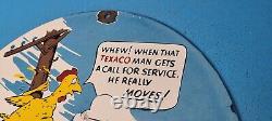 Vintage Gasoline Porcelain Sign Texaco Gas Chicken Ad Filling Station Oil Sign