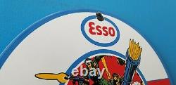 Vintage Gi Joe Esso Gasoline Porcelain Gas Oil American Hero Service Pump Sign