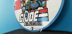 Vintage Gi Joe Esso Gasoline Porcelain Gas Oil American Hero Service Pump Sign