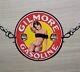 Vintage Gilmore Gasoline Pinup Girl Naked Porcelain Gas Oil Station Pump Sign