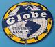Vintage Globe Gasoline Porcelain Universal Service Station Gas Pump Plate Sign