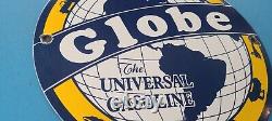 Vintage Globe Gasoline Porcelain Universal Service Station Gas Pump Plate Sign