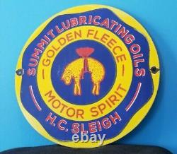 Vintage Golden Fleece Motor Oils Porcelain Gas Service Station Pump Plate Sign
