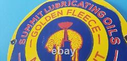 Vintage Golden Fleece Motor Oils Porcelain Gas Service Station Pump Plate Sign