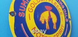 Vintage Golden Fleece Motor Oils Porcelain Gas Service Station Pump Plate Sign