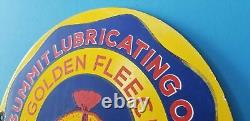 Vintage Golden Fleece Motor Oils Porcelain Gas Service Station Pump Plate Sign
